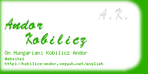 andor kobilicz business card